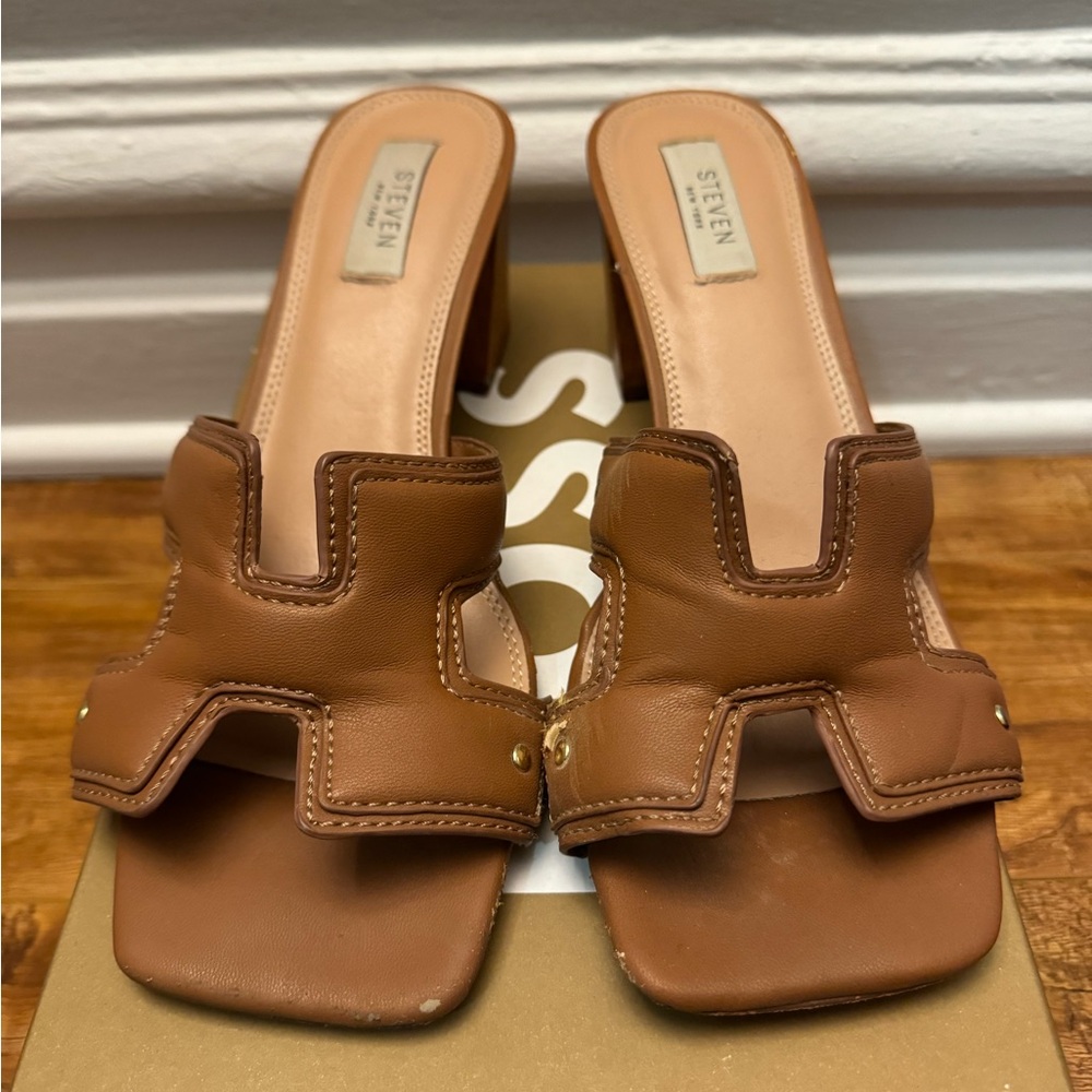Faux leather sandals